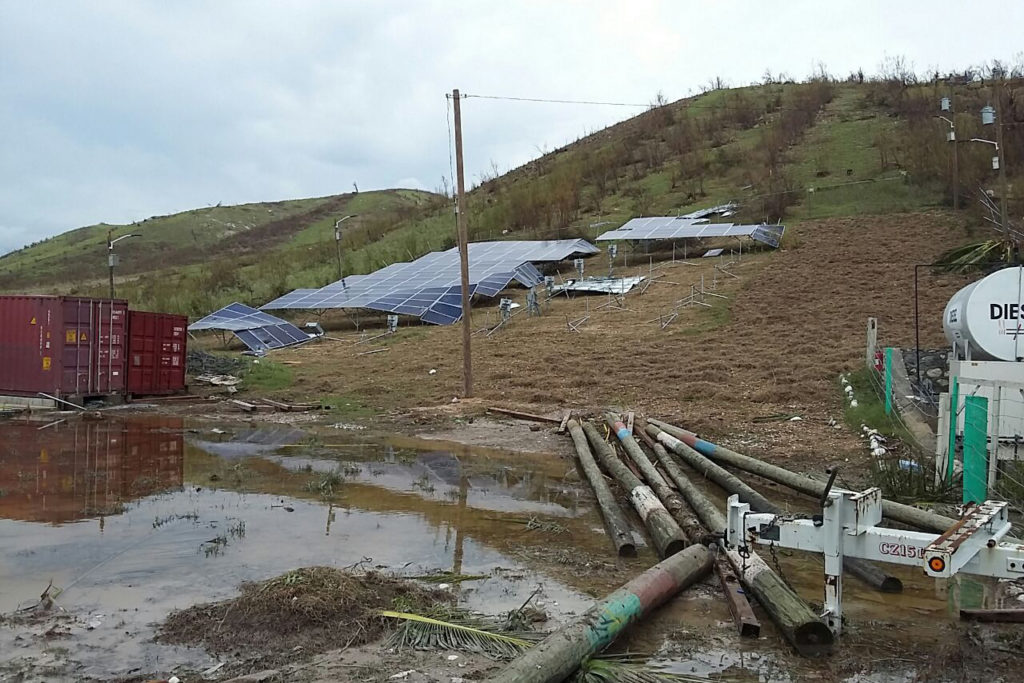 Hurricane Matthew took out the majority of the solar panels used by the co-op in Côteaux, Haiti, that NRECA International built. (Photo By: NRECA International)