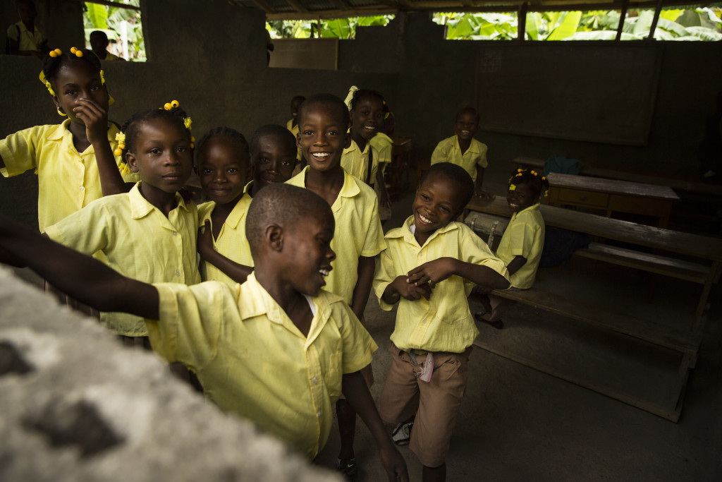 A group of children had a free day when rain cancelled classes at a school in Coteaux, Haiti. (Photo By: Garrett Hubbard)